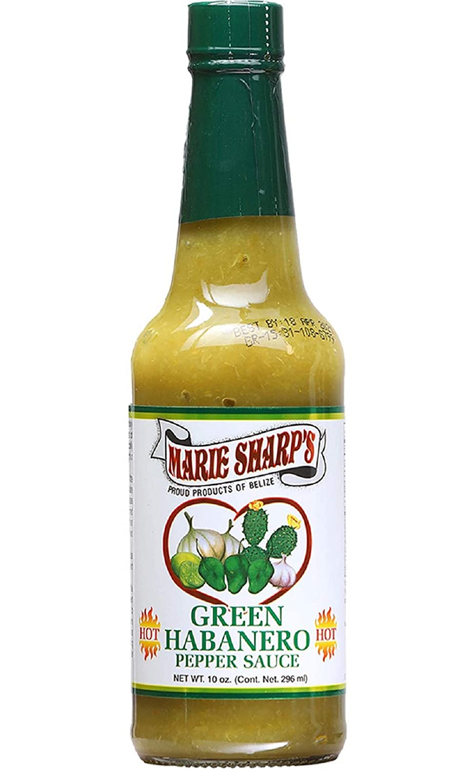 Marie Sharp's Green Habanero Hot Sauce with Prickly Pears 10oz